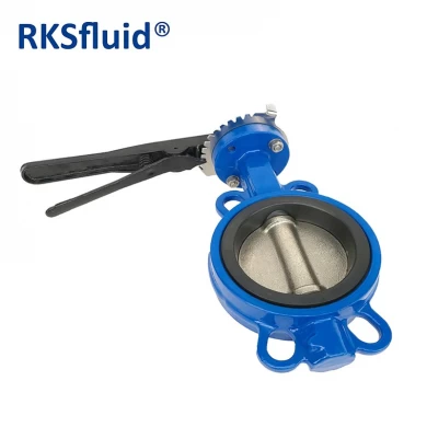 API 609 Ductile Iron 4inch Wafer Resilient Seat Butterfly Valve with Hand Lever