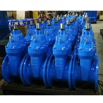 AWWA DN100  PN16 Ductile Iron DIN F4 Flange Resilient Seated Gate Valve
