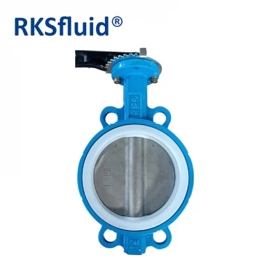 BS EN CF8M 150lb Wafer Type PTFE Lined Butterfly Valve for Industry