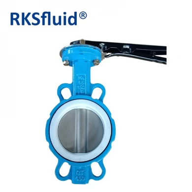 BS EN CF8M 150lb Wafer Type PTFE Lined Butterfly Valve for Industry