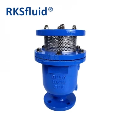 BS EN air pressure relief valve DN100 cast ductile iron threaded flange end combination kinetic air release valve PN10 PN16