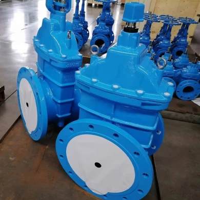 BS EN water gate valves DN300 PN16 cast ductile iron BS5163 type resilient seated flange gate valve for HDPE pipe