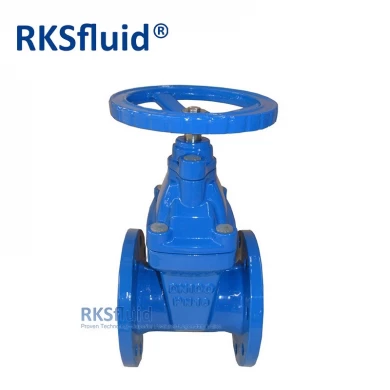 BS5163 DIN F4 cast ductile iron flange gate valve PN16 PN25 resilient seated ANSI