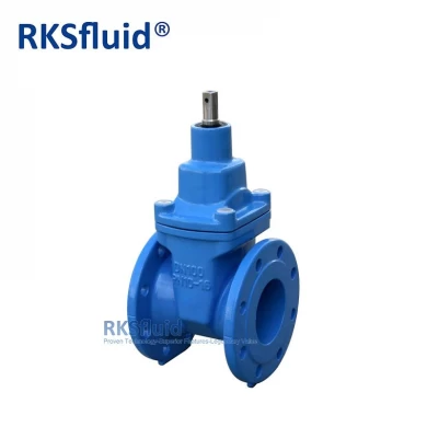 BS5163 DIN F4 cast ductile iron flange gate valve PN16 PN25 resilient seated ANSI