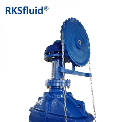 BS5163 DN700 Big Size Non-Rising Stem Resilient Wedge Gate Valve Pn10/16/25 with Chain Wheel