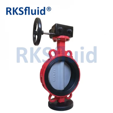 CF8 Di Ci EPDM PTFE Acide Forte Fonte Ductile Levier Opreated Wafer Lug Butterfly Valve