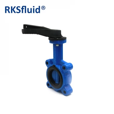 Cast iron manual operated hand lever lug type butterfly valve