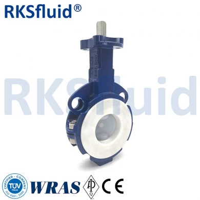 China Chinese butterfly valve PTFE DN65 2.5IN PFA wafer lug