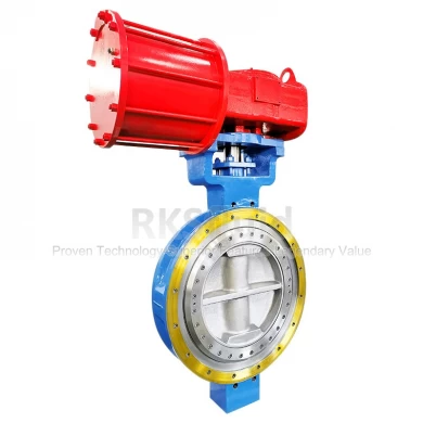 Chinese butterfly valve factory price API609 pneumatic flanged butt-weld metal seated triple eccentric butterfly valve