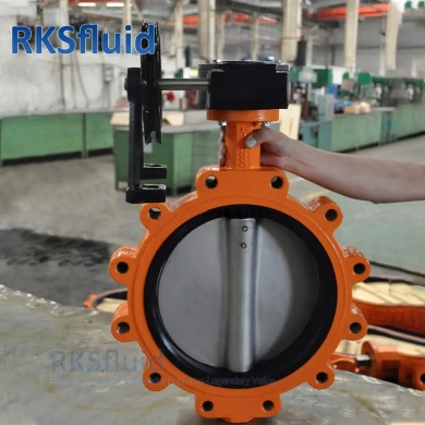 Chinese factory manufacturer DN200 PN16 ductile iron wafer lug type butterfly valve with chain wheel customizable length