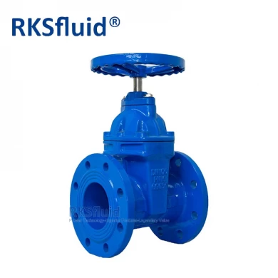 DI F4 flanged DIN3352 4 inch ductile cast iron resilient seated flanged gate valve dn100 pn16 for water