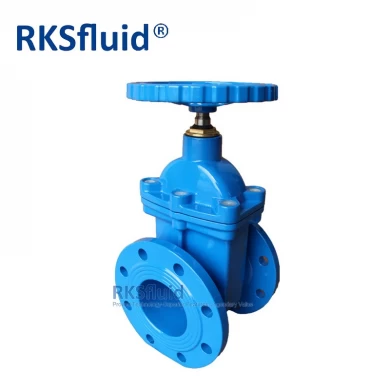 DIN3352 F4 water valve DN100 PN10 PN16 resilient seated ductile cast iron flange gate valve