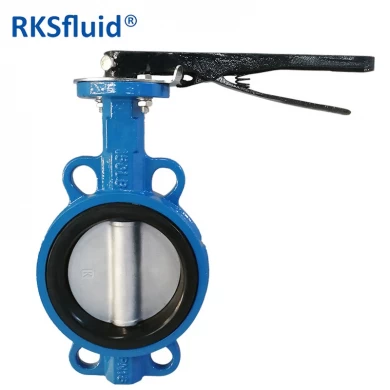 DN125 PN16 CI DI Ductile Iron Body CF8M Wafer Lug Butterfly Valve with Handle Lever