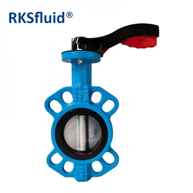DN1500 PN16 Resilient Seat Cast Iron Wafer Type Butterfly Valve with Aluminum Lever