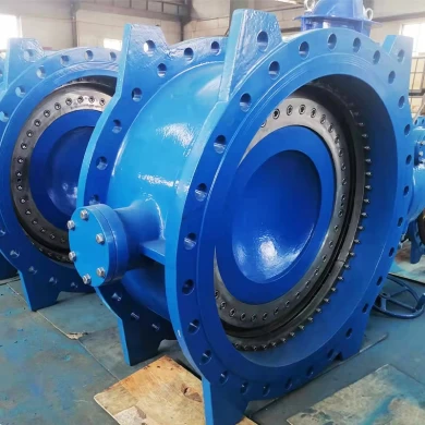 DN1800 ductile iron SS304 SS316 seat double eccentric butterfly valve in industrial pipelines
