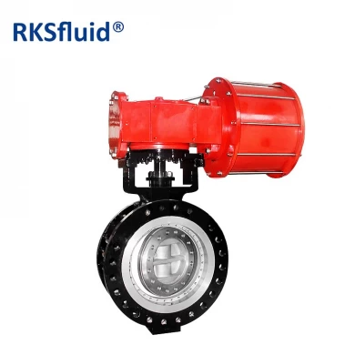 DN300 PN16 Industrial Pneumatic Wafer Type Flange Triple Eccentric Butterfly Valve