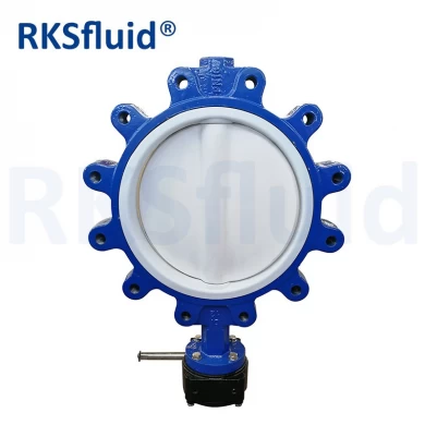 DN40 DN300 PTFE Coated Steel semi Lug Type lugged Butterfly Valve