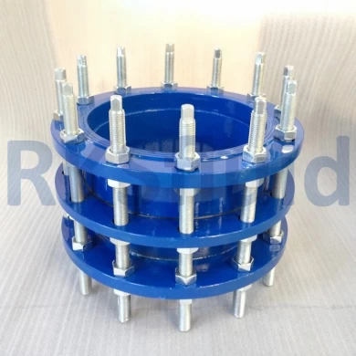 Ductile cast iron with epoxy coating linked to fusion Ggg50 Easy installation and disassembly Three flanges EPDM rubber NBR gasket Flexible expansion Disassembly joint