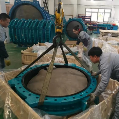 Ductile iron Double Flange Resilient Seat Butterfly Valve in Water Treatment