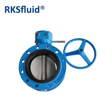 Factory direct DN100 PN16 CF8 EPDM rubber resilient seated double flange centric type butterfly valve