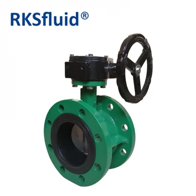 Factory direct DN100 PN16 CF8 EPDM rubber resilient seated double flange centric type butterfly valve