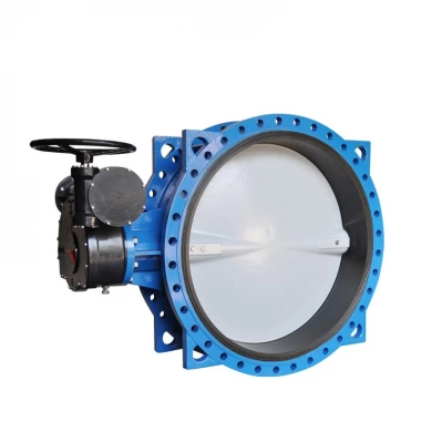 Factory direct Large Diameter Ductile iron Resilient Seat Double Flange Butterfly Valve customizable Short delivery time