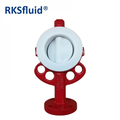 JIS10K CF8M Wafer Type PTFE Lined Butterfly Valve PN10 PN16 for Wastewater Treatment