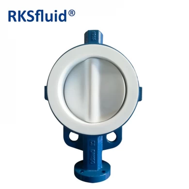 PN10 PN16 High Quality Wafer Connection Centerline PTFE  Lined Butterfly Valve