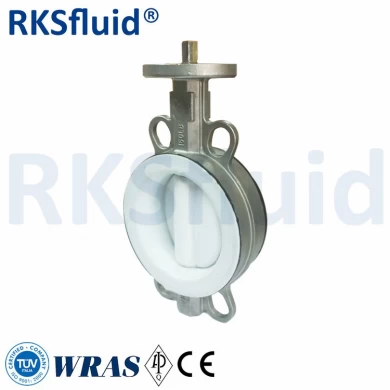 PTFE Rubber Wafer Type Ductile Iron Material Pneumatic Butterfly Valve
