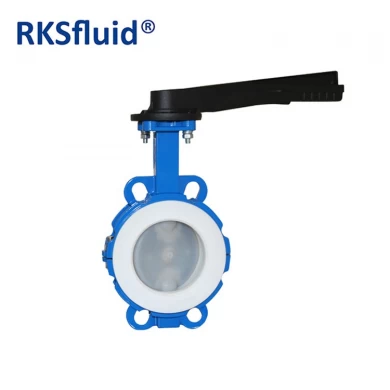 WCB wafer PTFE coated butterfly valves top grade