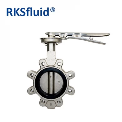 RKSfluid 5" DN125 150lb Stainless Steel Ductile Cast Iron EPDM Seat Double Flange Industrial Butterfly Valve