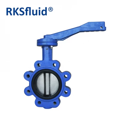 RKSfluid API heißes Verkauf SS304 manuelle Mittel Sphäroguss DN100 Wafer Typ Absperrklappe Preis
