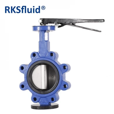 RKSfluid CE 4 인치 DN200 연성 철 스프레이 에폭시 러그 타입 웨이퍼 나비 밸브 가격 목록