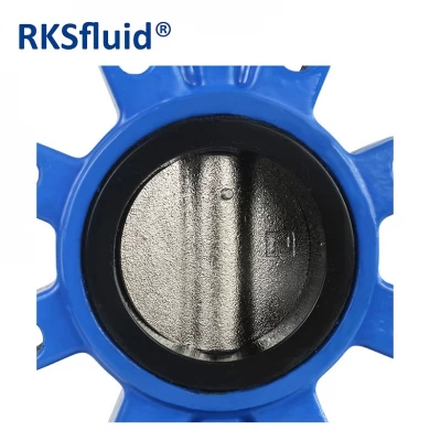 RKSfluid CE 4 인치 DN200 연성 철 스프레이 에폭시 러그 타입 웨이퍼 나비 밸브 가격 목록