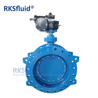 RKSfluid鋳造乳酸鉄のボディEPDMシールダブルエキセントリックなフランジ付きバタフライバルブDN1200水のため