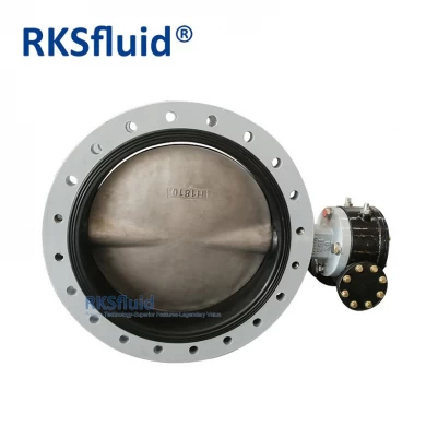 RKSfluidダクタイル鉄弾性シートUセクションダブルフランジバタフライバルブDN350 CE ISO WRAS ACS承認