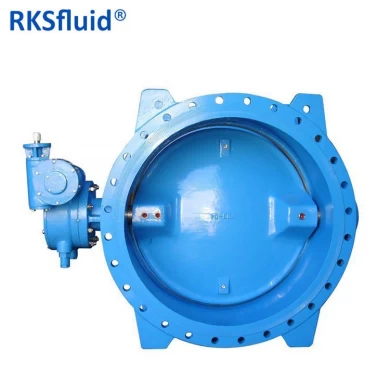 RKSfluid PN16 DN1200 ductile iron double flange eccentric resilient seated butterfly valve manufacturers