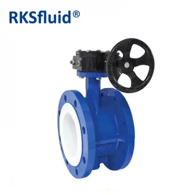 RKSfluid PN16 PN10 DN80 웨이퍼 타입 탄력 시트 EPDM / PTFE 버터 플라이 밸브 가격