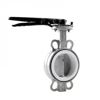 RKSfluid PN16 PTFE lined aluminium handle PN10 lug wafer butterfly valve price list