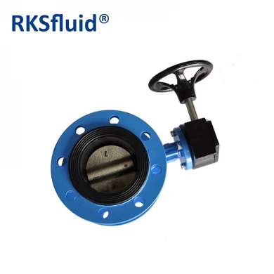 RKSfluid SS316 플랜지 나비 밸브 4 인치 DN400 탄력적 인 시트 웨이퍼 타입 나비 밸브 가격 손 레버
