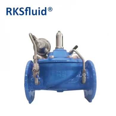 RKSfluid Ventilfabrik Wasserspiegel Hydrauliksteuerventil Duktiler Eisen -Eisen -Flanschdruckreduzierung Ventil PN10 PN16 CLASS150