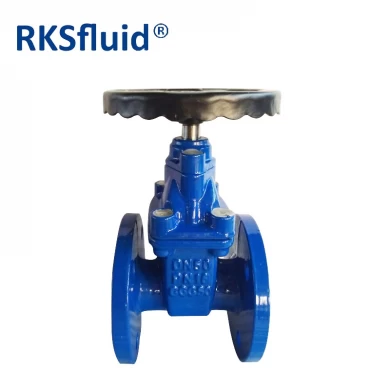 RKSfluid china valve DN100 resilient seated soft seal ductile iron flange gate valve
