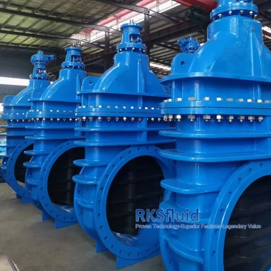 RKSfluid chinese brand DIN3352 F4 F5 sluice gate valve 4 inch ductile cast iron resilient seated flange gate valve price pn16