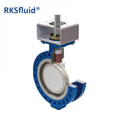 RKSfluid dn450 18inch WCB Stainless steel flange triple eccentric butterfly valve