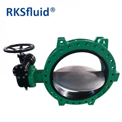 RKSfluid ductile iron dn1000 worm gear concentric double flange butterfly valve for water china factory butterfly valve