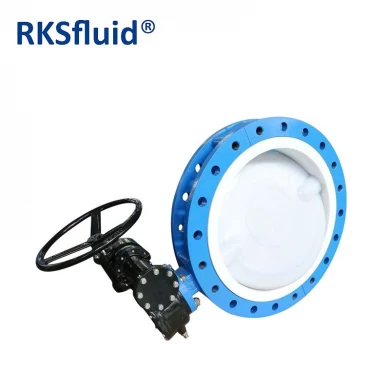 RKSfluid工業用バルブANSI 150延性鉄QT450ウェーハラグタイプPTFELINEDバタフライバルブPN10
