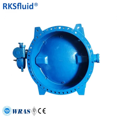 RKSfluid Válvula chinesa DN600-DN1600 Big Size Ferro fundido Flangeed Dupla Válvula de Borboleta Excêntrica Fabricação Fábrica