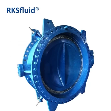RKSfluid صمام الصيني DN600-DN1600 حجم كبير من الحديد الزهر غلقت مزدوجة غريب الأطوار فراشة الصمام تصنيع مصنع