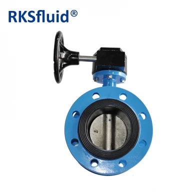 Resilient Seat Double Flanged Double Eccentric Butterfly Valve with Gearbox and Handwheel