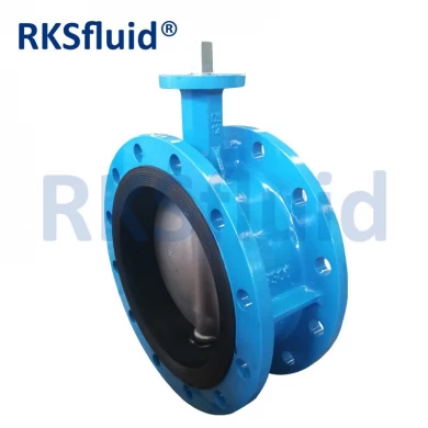 Resilient seat double flange butterfly valve for water supply